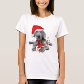 Weimaraner Welpe Santa T-Shirt (Vorderseite)