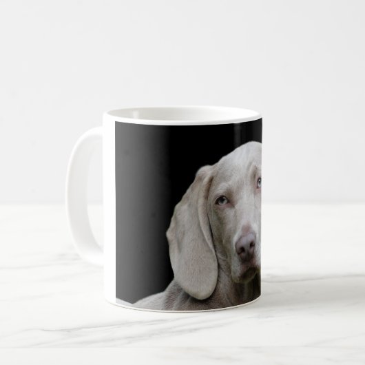 Weimaraner Welpenaugen Kaffeetasse (Vorderseite Links)