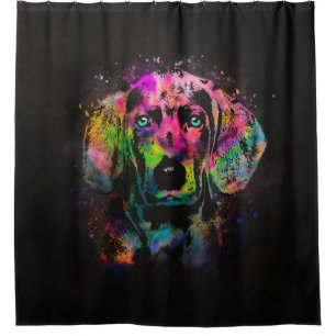 Weimaraner Welpenfarbenspritze Duschvorhang