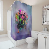 Weimaraner Welpenfarbenspritze Duschvorhang (Beispiel)