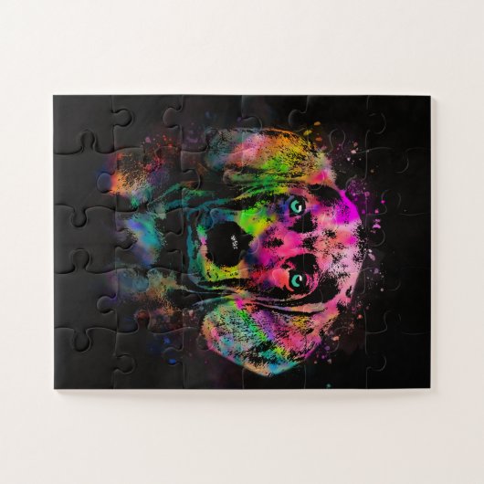 Weimaraner Welpenfarbspritze Puzzle (Horizontal)