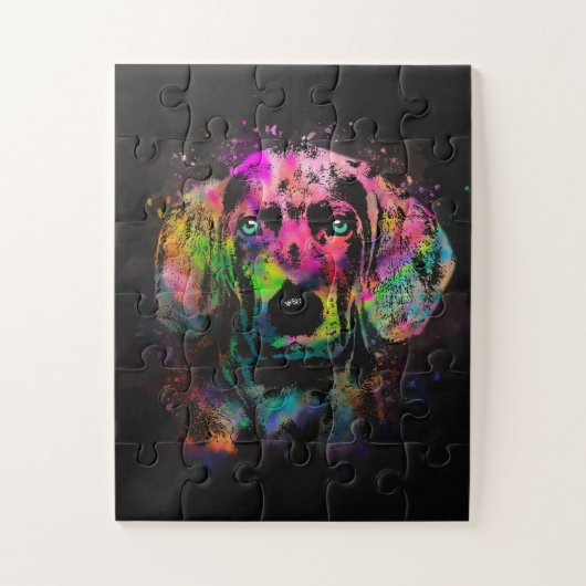 Weimaraner Welpenfarbspritze Puzzle (Vertikal)
