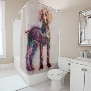 Weimaraner Welpenskizze Duschvorhang