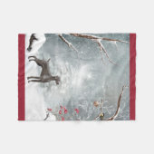 Weimaraner Winter-Märchenland-Fleece-Decke "30x40 Fleecedecke (Vorderseite (Horizontal))