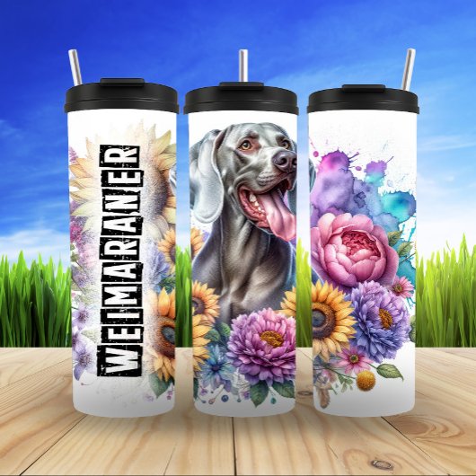 Weimaraners farbiges Blut Thermosbecher