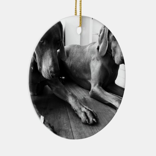 Weimaraners Keramik Ornament (Rechts)