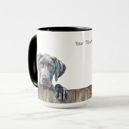 Weimarer Hund Tasse (Vorderseite Links)