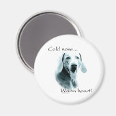 Weimeraner Cold Nose Warmes Herz - Magnet (Vorderseite/Rückseite)