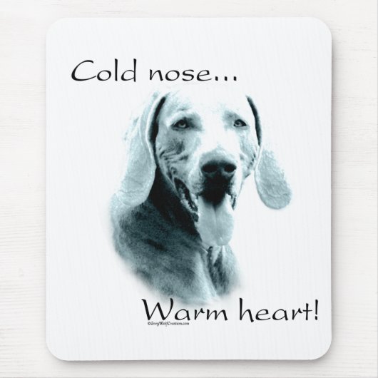 Weimeraner Cold Nose Warmes Herz Mousepad (Vorne)