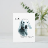 Weimeraner Cold Nose Warmes Herz Postkarte (Stehend Vorderseite)