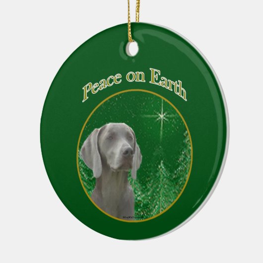 Weimeraner Weltfrieden Schlüsselanhänger Keramik Ornament (Links)