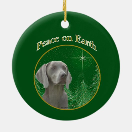 Weimeraner Weltfrieden Schlüsselanhänger Keramik Ornament (Hinten)