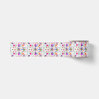 Weims, Kaninchen und Vögel im Otomi-Stil Satinband