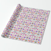 Weims, Kaninchen und Vögel Otomi-Muster Geschenkpapier (Ungerollt)