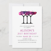 Wein 21. Geburtstag Einladung (Vorderseite)