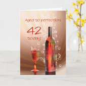 Wein 42. Geburtstagskarte Karte (Gelbe Blume)
