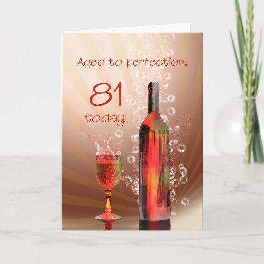 Wein 81. Geburtstagskarte Karte (Vorderseite)