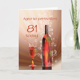 Wein 81. Geburtstagskarte Karte