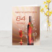 Wein 84. Geburtstagskarte Karte (Gelbe Blume)