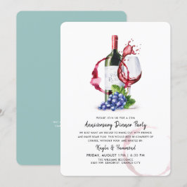 Wein & Abendessen Feierlichkeiten  Einladung