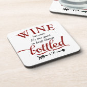 Wein abgefüllt herauf lustiges getränkeuntersetzer (Linke Seite)