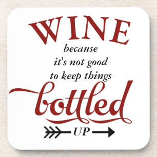 Wein abgefüllt herauf lustiges getränkeuntersetzer