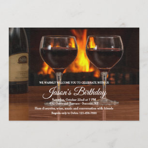 Wein am Feuer Einladung