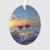 Wein am Hübschen Meer Ornament (Vorderseite)