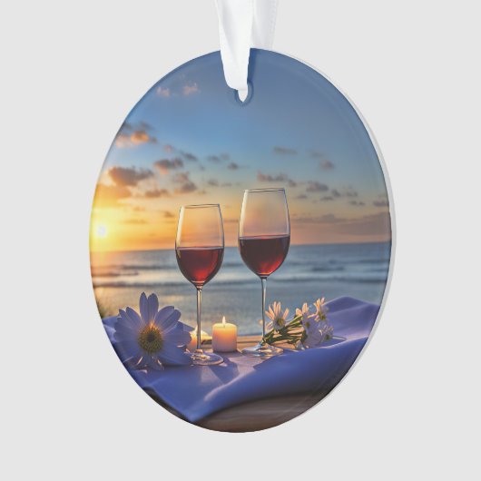 Wein am Hübschen Meer Ornament (Vorderseite)