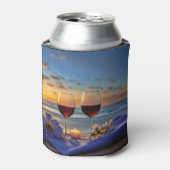 Wein am Strand Dosenkühler (Kanne Vorderseite)