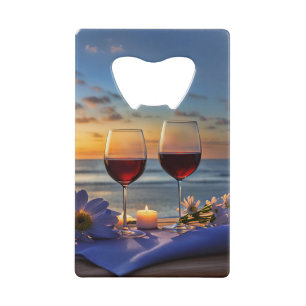 Wein am Strand Geldbeutel Flaschenöffner