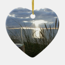 Wein am Strand Keramikornament