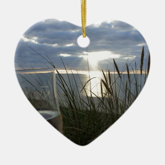 Wein am Strand Keramikornament (Vorne)