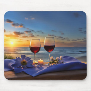 Wein am Strand Mousepad