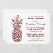 Wein Ananas Bridal Dusche Einladung (Vorne/Hinten)