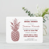Wein Ananas Bridal Dusche Einladung (Stehend Vorderseite)