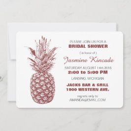 Wein Ananas Bridal Dusche Einladung