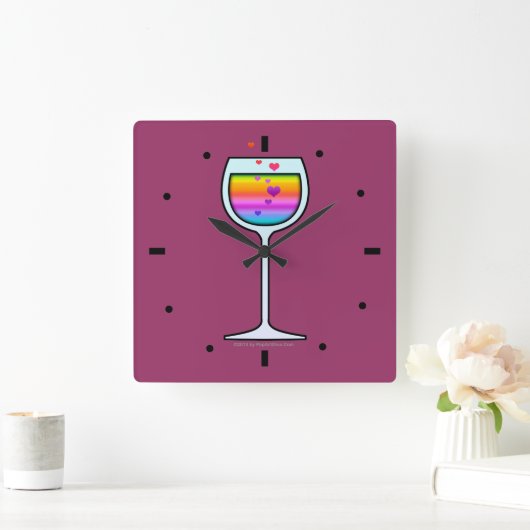 WEIN ART WALL CLOCK QUADRATISCHE WANDUHR (Zuhause)