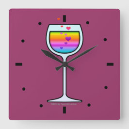 WEIN ART WALL CLOCK QUADRATISCHE WANDUHR