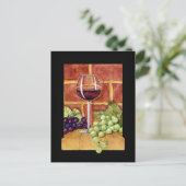 Wein auf dem Sofa Postkarte (Stehend Vorderseite)