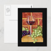 Wein auf dem Sofa Postkarte (Vorne/Hinten)