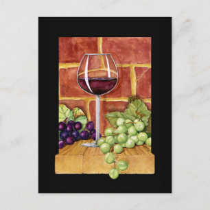 Wein auf dem Sofa Postkarte