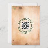 Wein auf Holz St Patrick's Day QR rustikale Hochze Einladung (Rückseite)