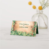 Wein auf Holz St Patricks Hochzeitsskorb Platzkarte (Rückseite)