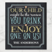 Wein auf US-Sprichwort Familienname Weinetikett (Einzelnes Label)