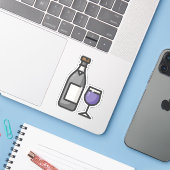 Wein Aufkleber (Laptop mit iPhone)