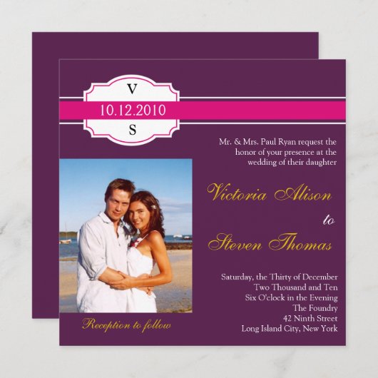 Wein-Aufkleberhochzeitseinladung Einladung (Vorne/Hinten)