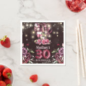 Wein & Balloons 30. Geburtstag Personalisiert Serviette (Beispiel)