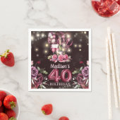 Wein & Balloons 40. Geburtstag Personalisiert Serviette (Beispiel)