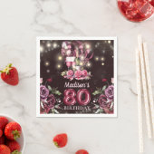 Wein & Balloons 80. Geburtstag Personalisiert Serviette (Beispiel)